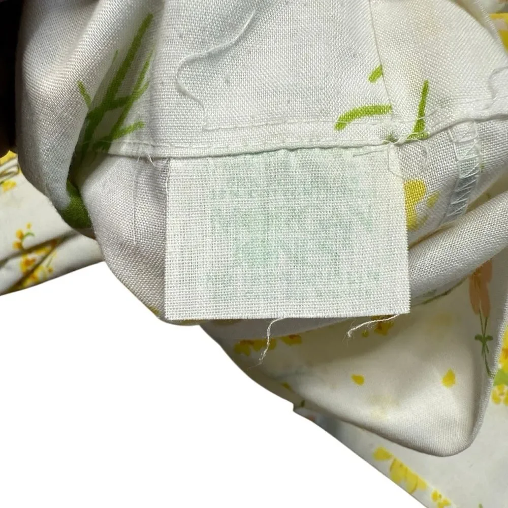 MCM Vintage Morgan Jones Floral Twin Sheet Set yellow and white